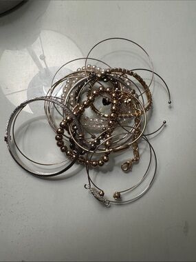 Mixed Metal Stackable Bangles and Bracelets - Gold and Silver